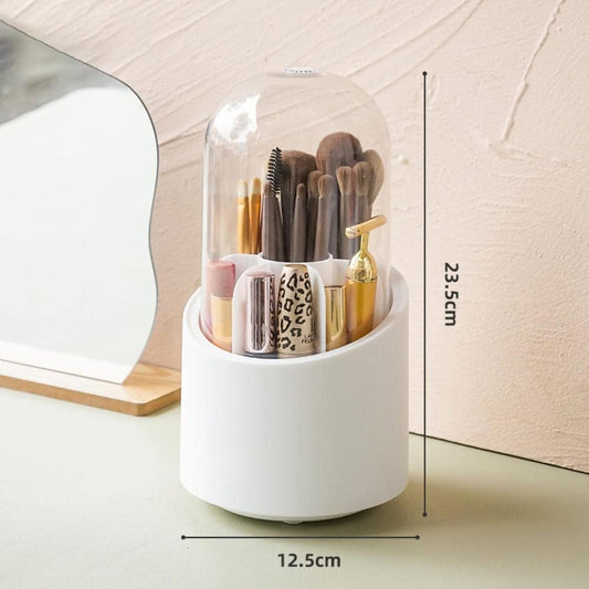 Rotating Makeup Brush Holder with Cover