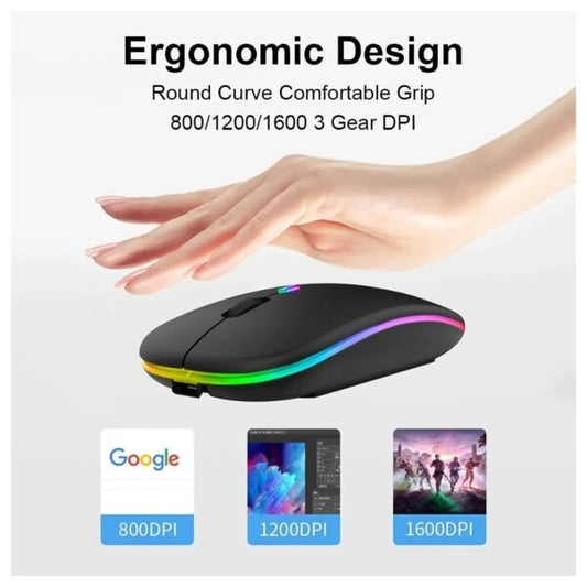 HP W10 Wireless Mouse 2.4GHz Silent Optical Mouse for Laptop & PC | Slim Ergonomic USB Wireless Mouse with Plug & Play Nano Receiver | Portable Computer Mouse (Random Color)