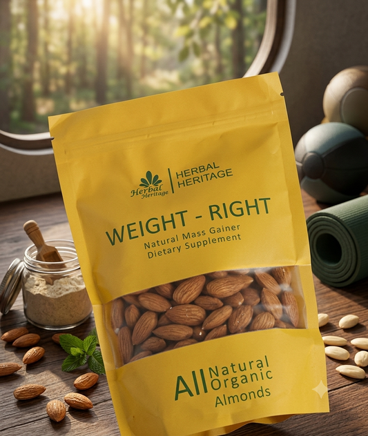 Herbal Heritage Weight-Right Natural Mass Gainer | Organic Dietary Supplement for Healthy Weight Gain | 100g