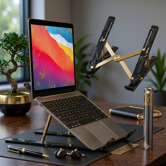 Speed-X Foldable Aluminum Laptop Stand 15-Inch | Adjustable Ergonomic Laptop Riser | Portable Cooling Stand