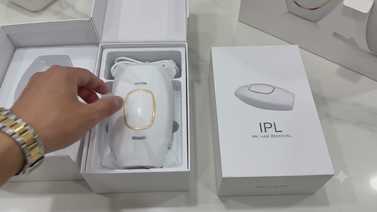 Professional IPL Laser Hair Removal Device for Women & Men – Permanent At-Home Hair Removal System with Razor & Safety Glasses
